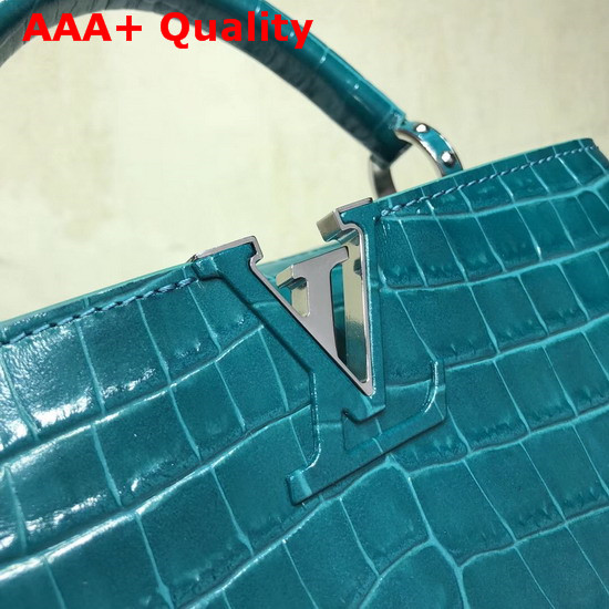 Louis Vuitton Capucines BB Bleu Canard Alligator Skin N91698 Replica