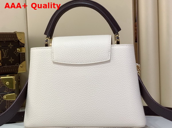 Louis Vuitton Capucines BB Cream and Burnt Mahogany Taurillon Leather with Hand Crafted Details M28450 Replica