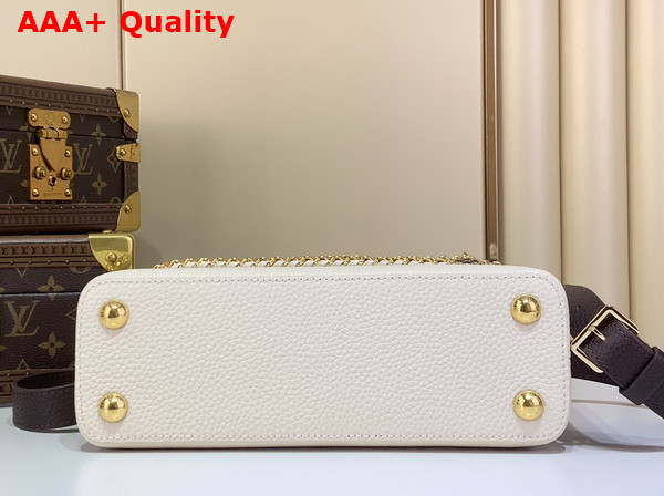 Louis Vuitton Capucines BB Cream and Burnt Mahogany Taurillon Leather with Hand Crafted Details M28450 Replica