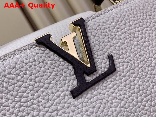 Louis Vuitton Capucines BB Cream and Burnt Mahogany Taurillon Leather with Hand Crafted Details M28450 Replica
