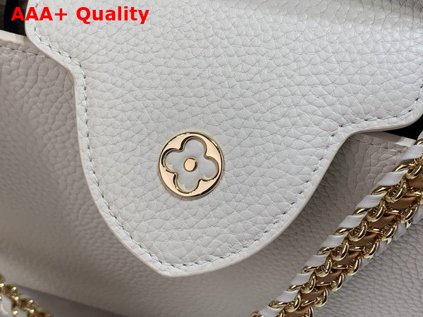 Louis Vuitton Capucines BB Cream and Burnt Mahogany Taurillon Leather with Hand Crafted Details M28450 Replica