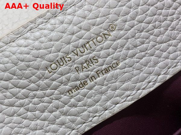 Louis Vuitton Capucines BB Cream and Burnt Mahogany Taurillon Leather with Hand Crafted Details M28450 Replica