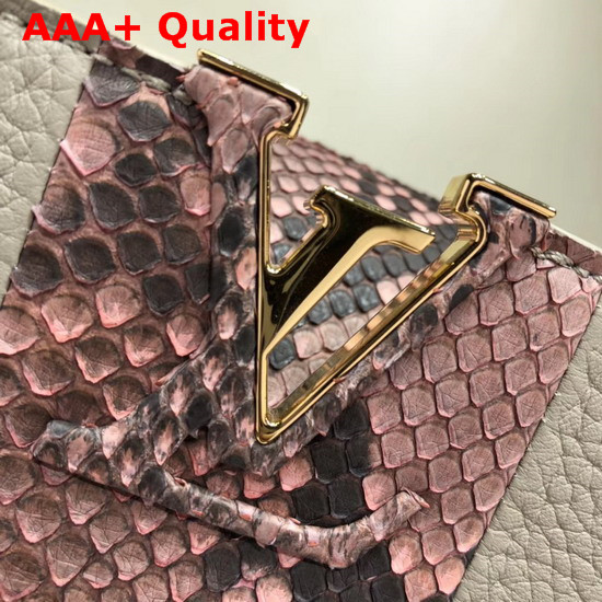 Louis Vuitton Capucines BB Galet Grey Taurillon Skin and Python Leather Replica