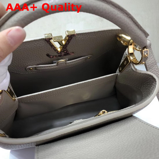 Louis Vuitton Capucines BB Galet Grey Taurillon Skin and Python Leather Replica