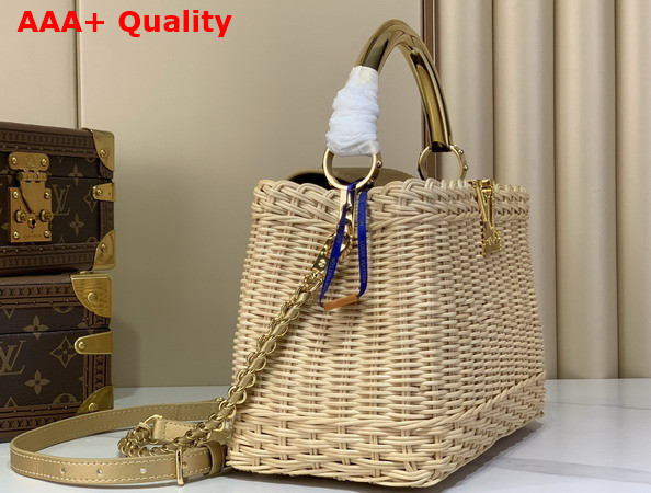 Louis Vuitton Capucines BB Gold Rattan and Cowhide Leather Replica