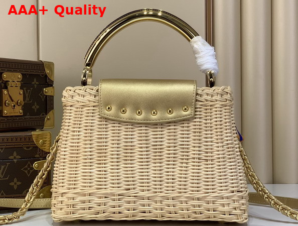 Louis Vuitton Capucines BB Gold Rattan and Cowhide Leather Replica