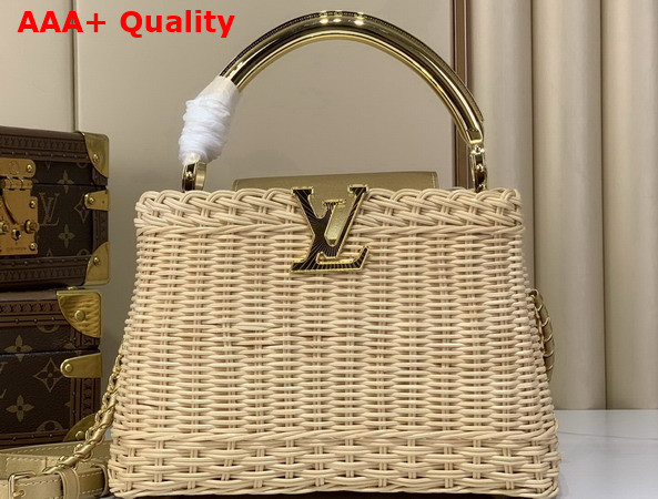 Louis Vuitton Capucines BB Gold Rattan and Cowhide Leather Replica