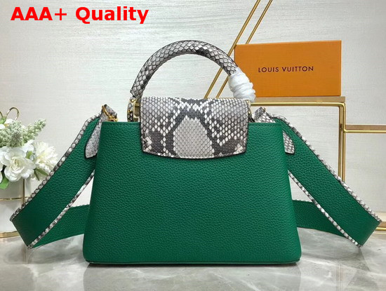 Louis Vuitton Capucines BB Green Taurillon Leather and Python Skin Details Replica