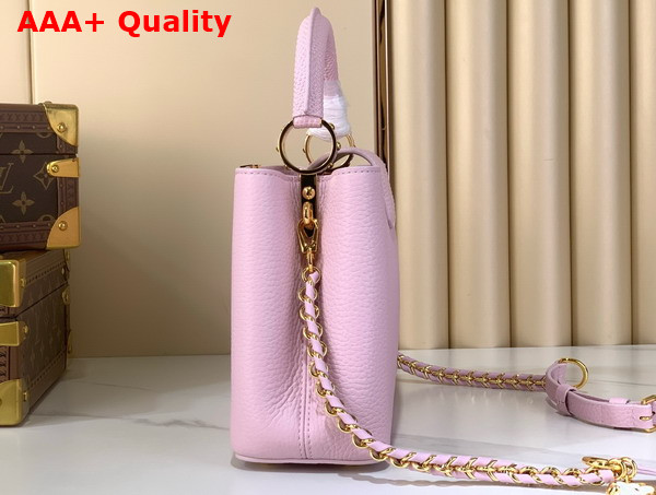 Louis Vuitton Capucines BB Handbag Baby Pink Mother of Pearl Taurillon Leather Replica