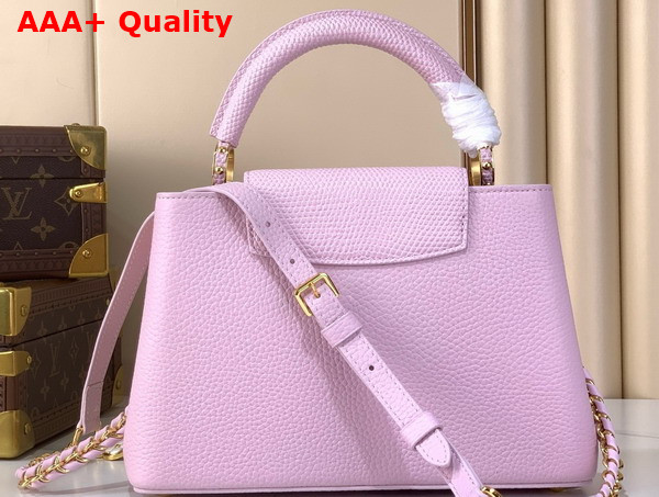 Louis Vuitton Capucines BB Handbag Baby Pink Mother of Pearl Taurillon Leather Replica