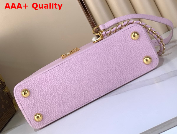 Louis Vuitton Capucines BB Handbag Baby Pink Mother of Pearl Taurillon Leather Replica