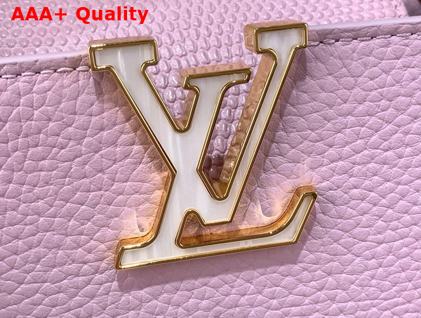 Louis Vuitton Capucines BB Handbag Baby Pink Mother of Pearl Taurillon Leather Replica