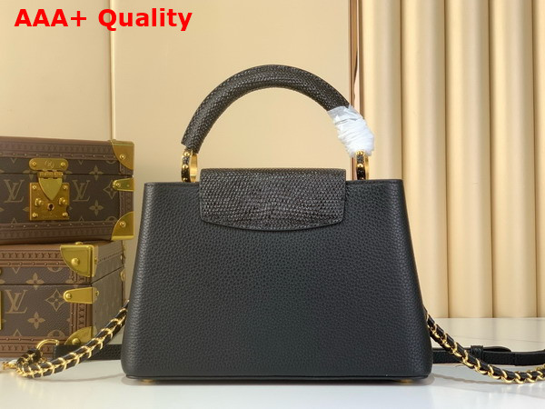Louis Vuitton Capucines BB Handbag Black Mother of Pearl Taurillon Leather Replica