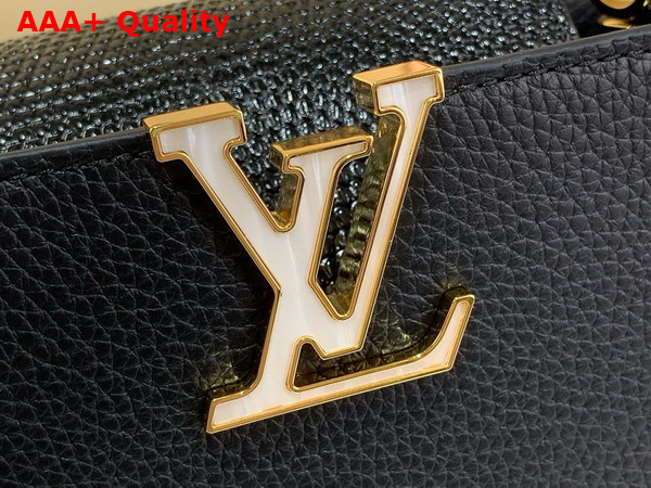 Louis Vuitton Capucines BB Handbag Black Mother of Pearl Taurillon Leather Replica