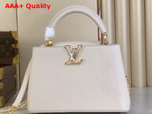Louis Vuitton Capucines BB Handbag Cream Mother of Pearl Taurillon Leather Replica