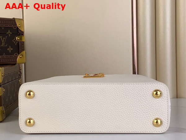 Louis Vuitton Capucines BB Handbag Cream Mother of Pearl Taurillon Leather Replica