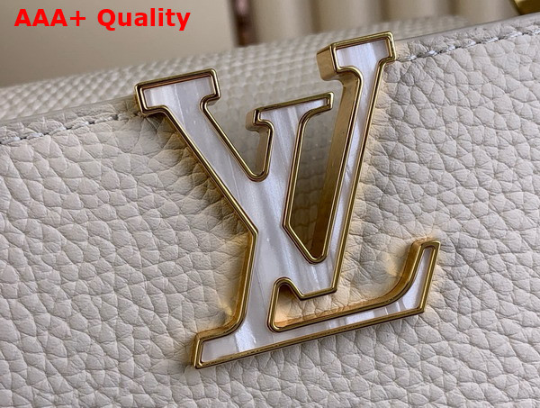 Louis Vuitton Capucines BB Handbag Cream Mother of Pearl Taurillon Leather Replica