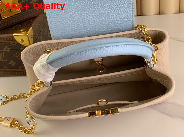 Louis Vuitton Capucines BB Handbag Quartz Pink and Sky Blue Taurillon Leather Replica