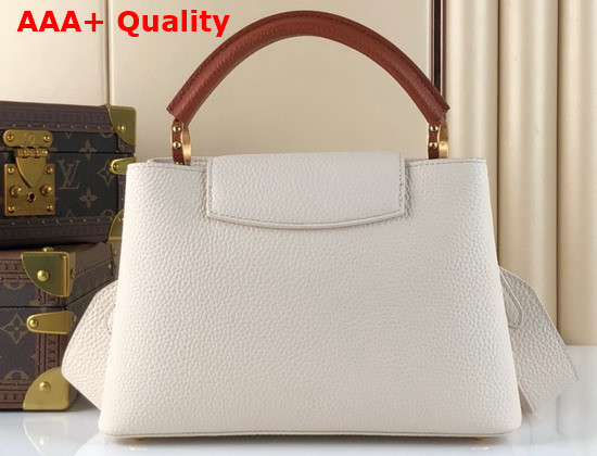 Louis Vuitton Capucines BB Handbag White Gold Taurillon Leather Replica