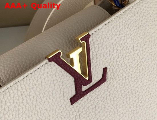 Louis Vuitton Capucines BB Handbag White Gold Taurillon Leather Replica