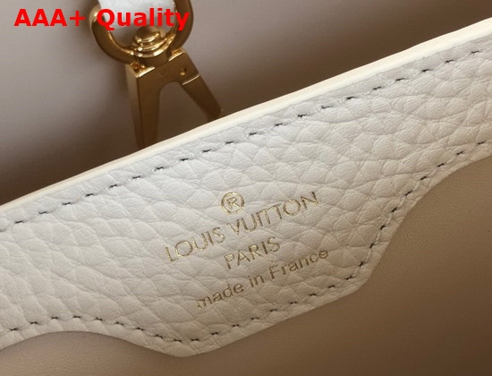 Louis Vuitton Capucines BB Handbag White Gold Taurillon Leather Replica