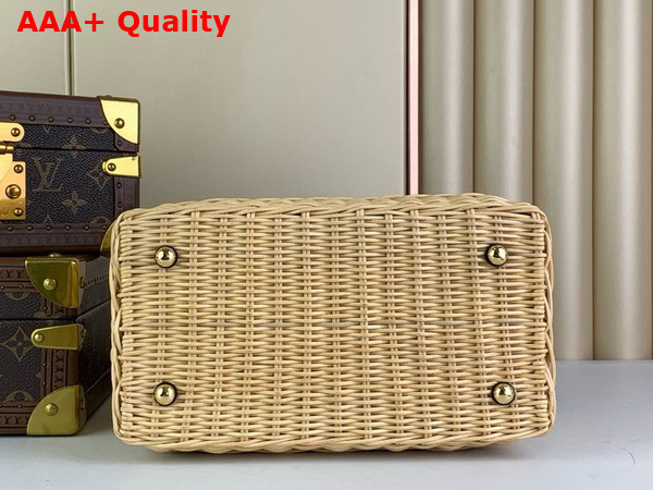 Louis Vuitton Capucines BB Handbag in Black Cowhide and Rattan Replica