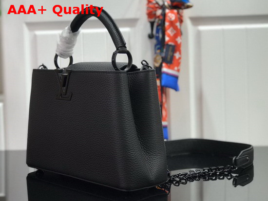 Louis Vuitton Capucines BB Handbag in Black Taurillon Leather with Black Matte Hardware M55218 Replica