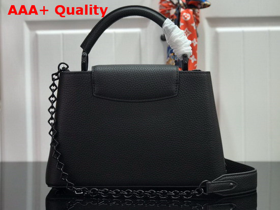 Louis Vuitton Capucines BB Handbag in Black Taurillon Leather with Black Matte Hardware M55218 Replica