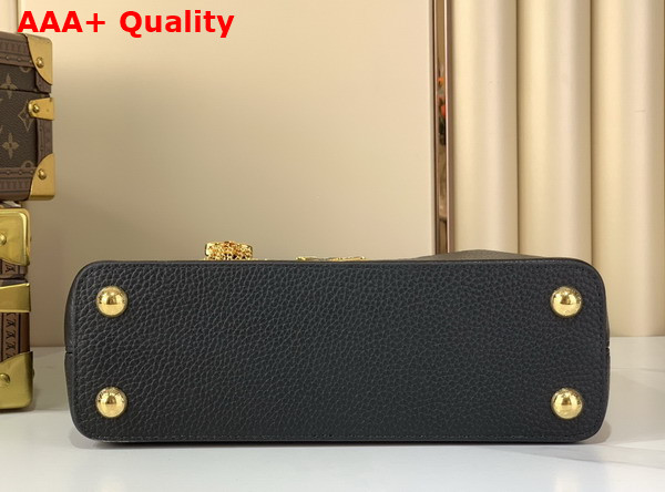 Louis Vuitton Capucines BB Handbag in Black Taurillon Leather with Gold Toned Charm Detail M26531 Replica