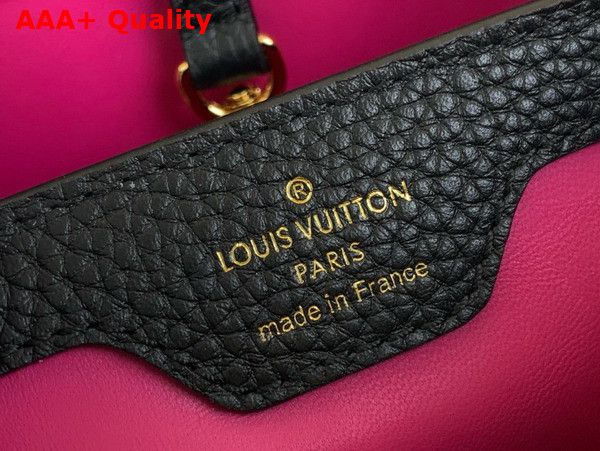 Louis Vuitton Capucines BB Handbag in Black Taurillon Leather with Golden Monogram Blossom in Metal M24698 Replica