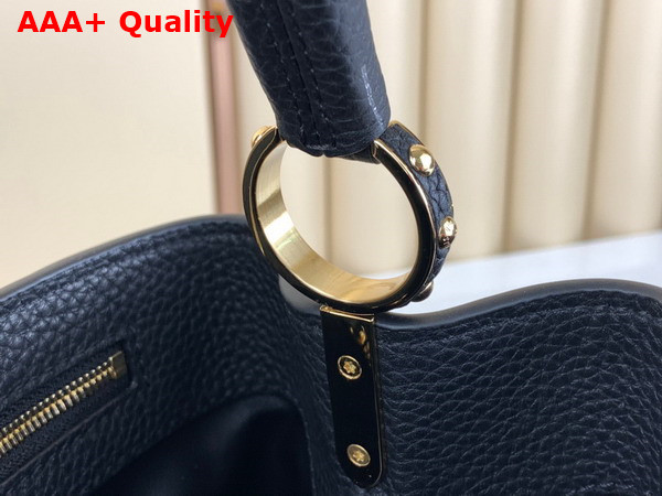 Louis Vuitton Capucines BB Handbag in Black and Grey Taurillon Leather Replica