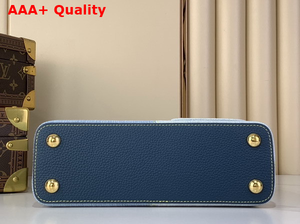 Louis Vuitton Capucines BB Handbag in Blue Denim Patchwork Design M27302 Replica