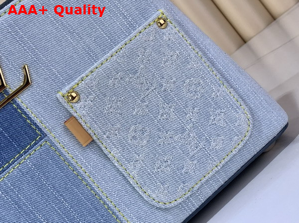 Louis Vuitton Capucines BB Handbag in Blue Denim Patchwork Design M27302 Replica