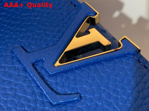 Louis Vuitton Capucines BB Handbag in Blue Taurillon Leather with Ostrich Leather Trim Replica