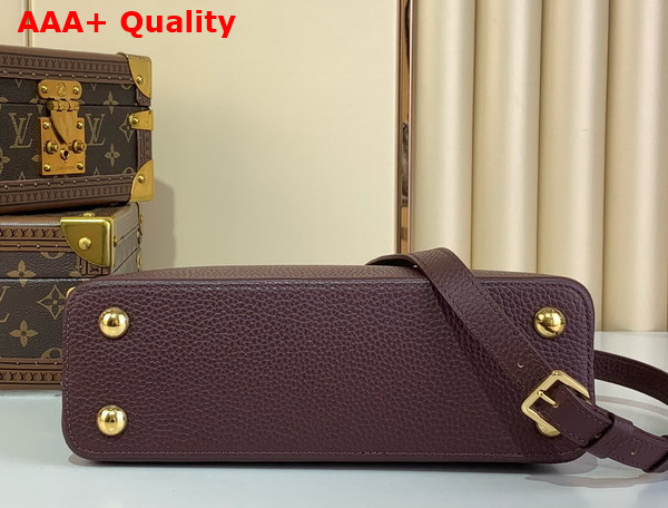 Louis Vuitton Capucines BB Handbag in Bordeaux Taurillon Leather with Ostrich Leather Trim Replica