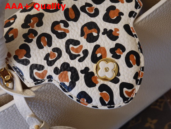 Louis Vuitton Capucines BB Handbag in Cream Taurillon Leather Leopard Print Adorning the Flap Replica