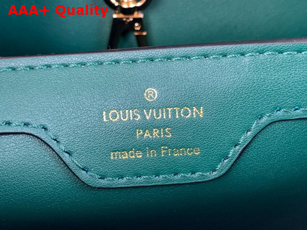 Louis Vuitton Capucines BB Handbag in Dark Green Lizard Effect Cowhide Leather Replica