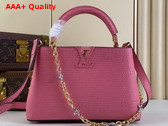 Louis Vuitton Capucines BB Handbag in Dusty Pink Lizard Effect Cowhide Leather Replica