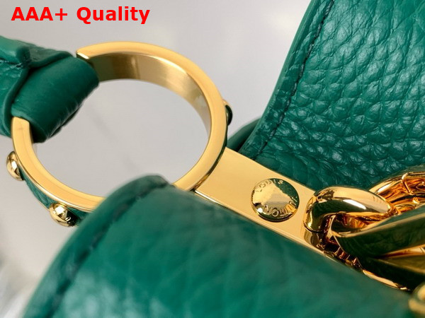 Louis Vuitton Capucines BB Handbag in Emerald Green Taurillon Leather with Triple Chain Adornment Replica