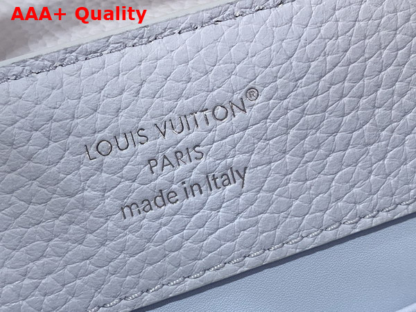 Louis Vuitton Capucines BB Handbag in Frozen Blue Taurillon Leather with Silver Toned Charm Detail Replica