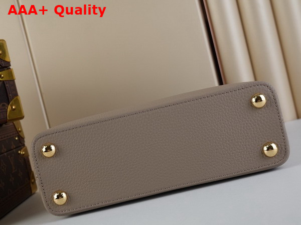 Louis Vuitton Capucines BB Handbag in Galet Gray Taurillon Leather and Python Leather Trim Replica