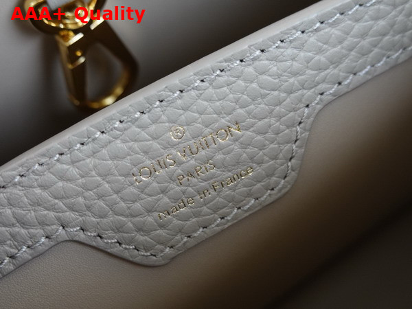 Louis Vuitton Capucines BB Handbag in Galet Gray Taurillon Leather and Python Leather Trim Replica