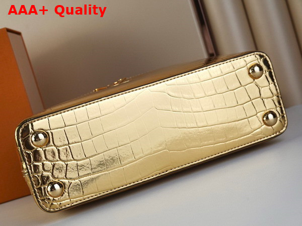 Louis Vuitton Capucines BB Handbag in Gold Alligator Leather Replica