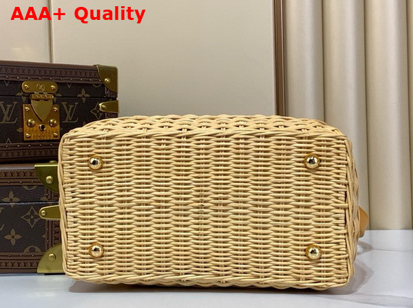 Louis Vuitton Capucines BB Handbag in Golden Yellow Cowhide and Rattan M24976 Replica