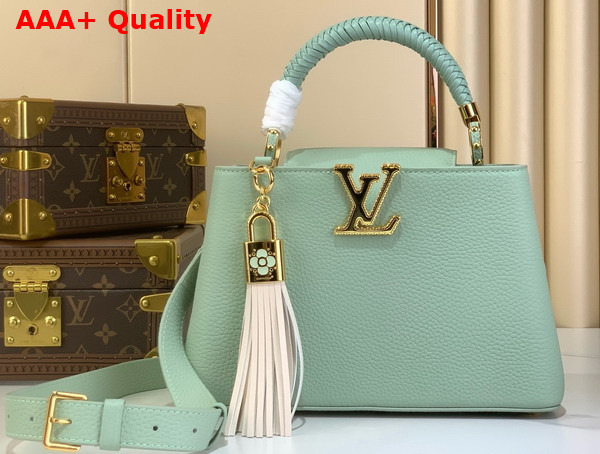 Louis Vuitton Capucines BB Handbag in Jade Green Taurillon Leather with Tassel Charm Replica
