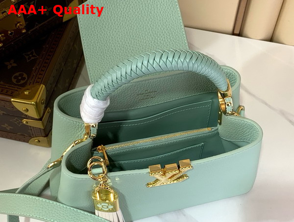 Louis Vuitton Capucines BB Handbag in Jade Green Taurillon Leather with Tassel Charm Replica