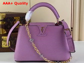 Louis Vuitton Capucines BB Handbag in Light Purple Lizard Effect Cowhide Leather Replica