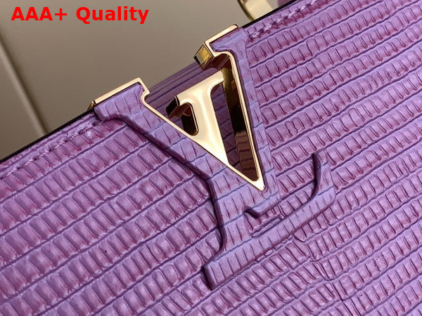 Louis Vuitton Capucines BB Handbag in Light Purple Lizard Effect Cowhide Leather Replica