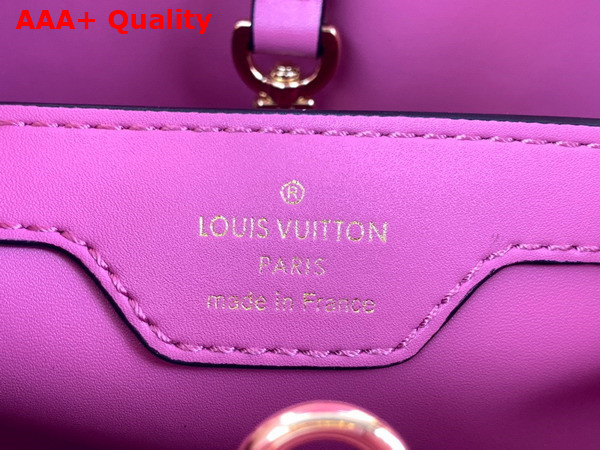 Louis Vuitton Capucines BB Handbag in Light Purple Lizard Effect Cowhide Leather Replica