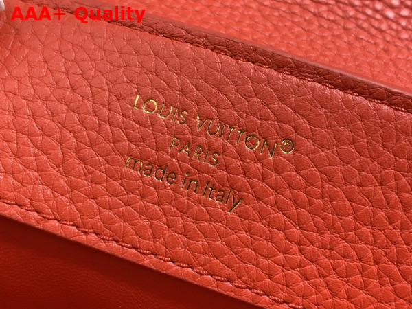Louis Vuitton Capucines BB Handbag in Lipstick Red Taurillon Leather Adorned with an Iconic Flower Crown and Signature LV Initials Replica